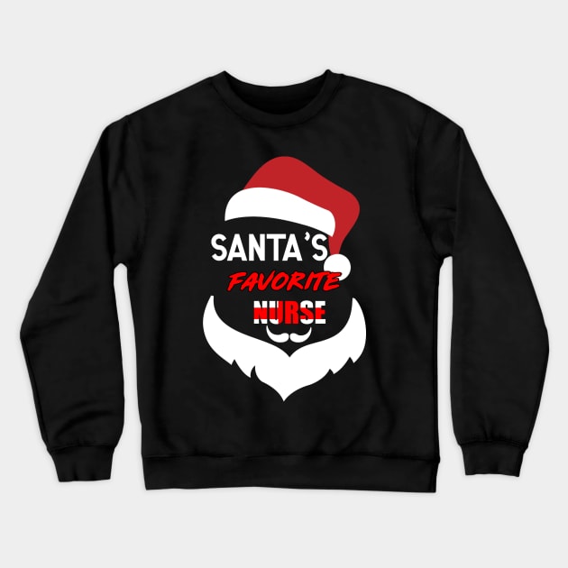 santa favorite nurse christmas gift Crewneck Sweatshirt by Flipodesigner